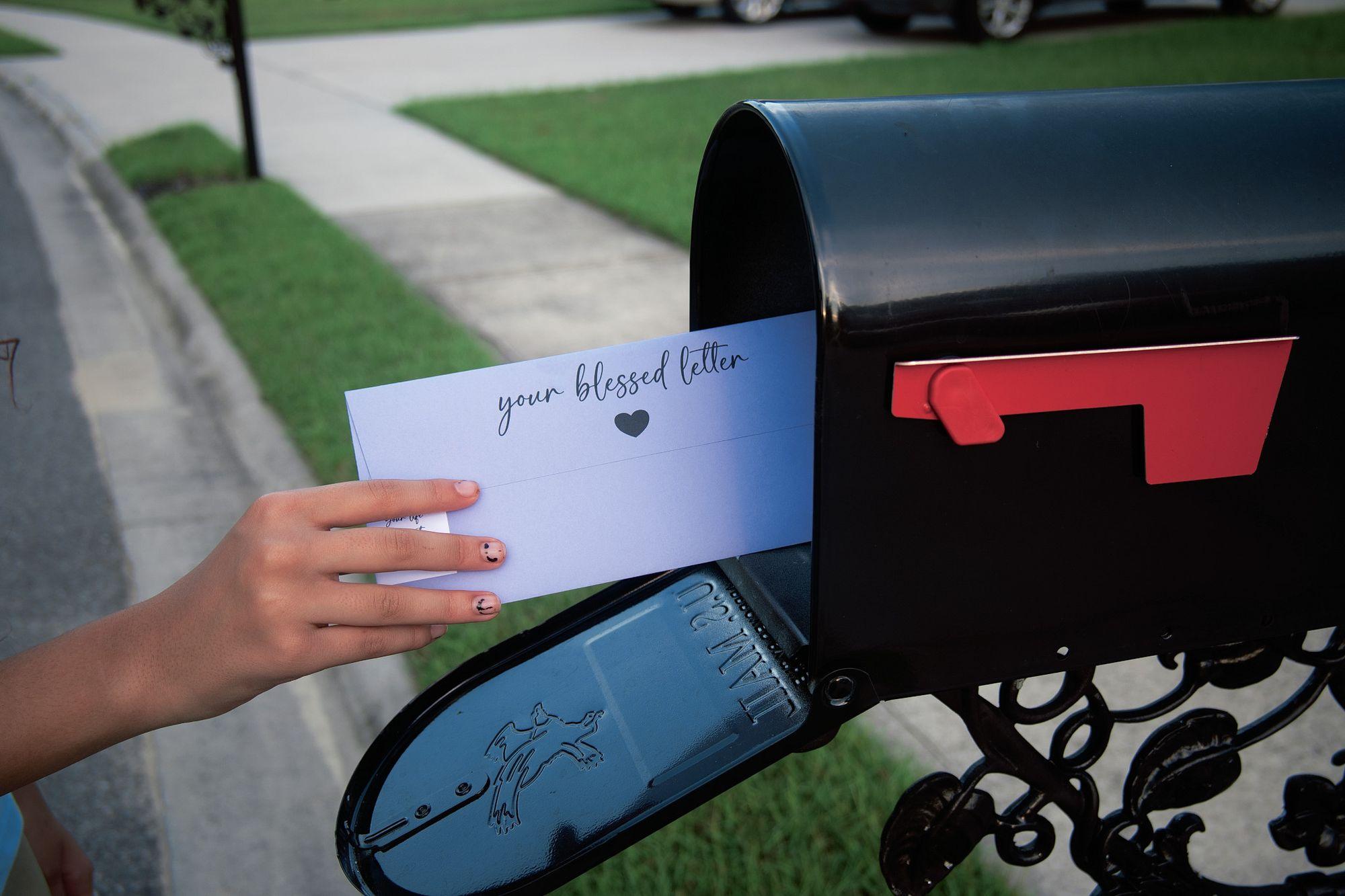Her Blessed Letters mail-day photograph
